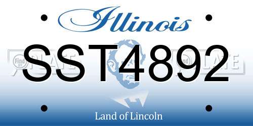 SST4892 Illinois License Plate