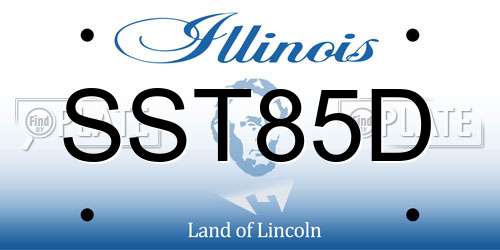 SST85D Illinois License Plate