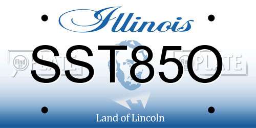 SST85O Illinois License Plate