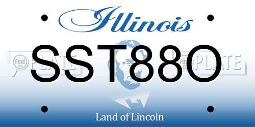 SST88O Illinois License Plate
