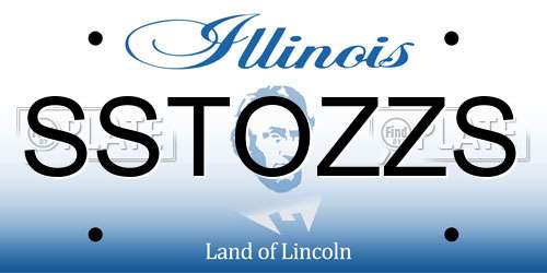 SSTOZZS Illinois License Plate