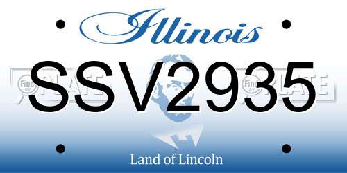 SSV2935 Illinois License Plate
