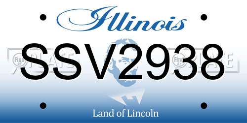 SSV2938 Illinois License Plate