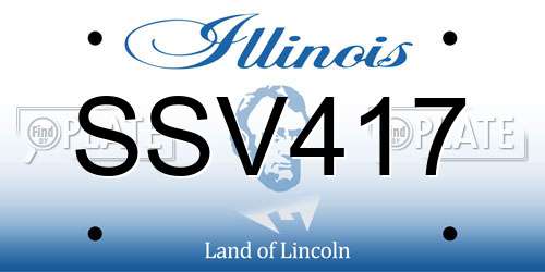 SSV417 Illinois License Plate