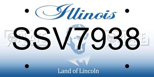 SSV7938 Illinois License Plate