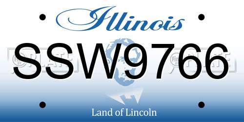 SSW9766 Illinois License Plate