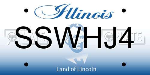 SSWHJ4 Illinois License Plate
