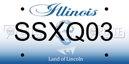 SSXQ03 Illinois License Plate