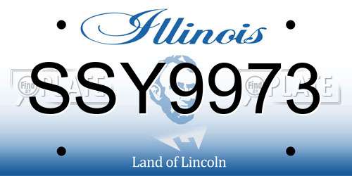 SSY9973 Illinois License Plate