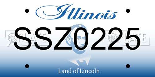 SSZ0225 Illinois License Plate