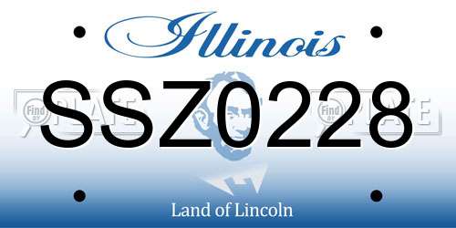 SSZ0228 Illinois License Plate