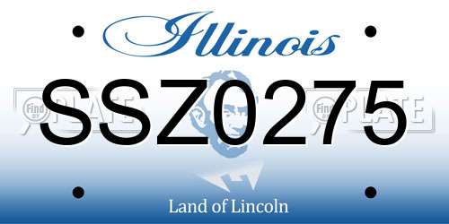 SSZ0275 Illinois License Plate