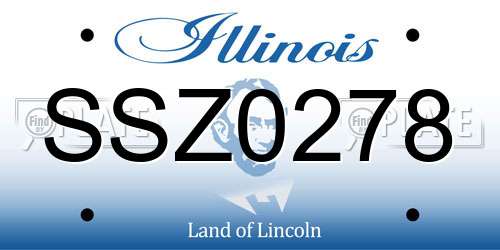 SSZ0278 Illinois License Plate