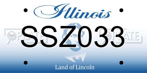 SSZ033 Illinois License Plate