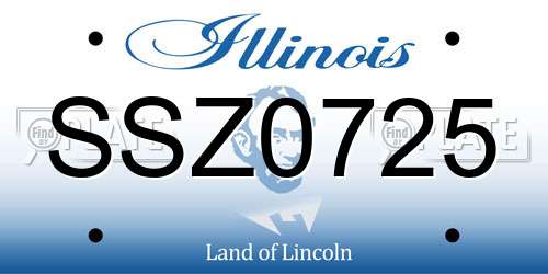 SSZ0725 Illinois License Plate