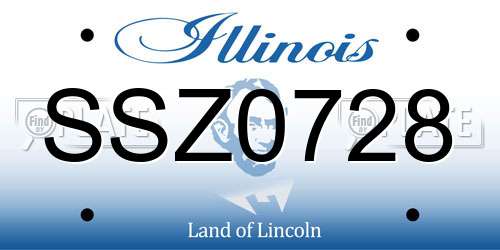 SSZ0728 Illinois License Plate