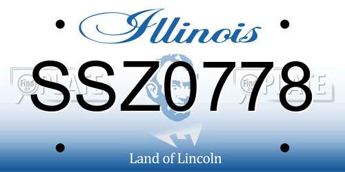SSZ0778 Illinois License Plate
