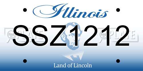 SSZ1212 Illinois License Plate