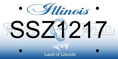 SSZ1217 Illinois License Plate