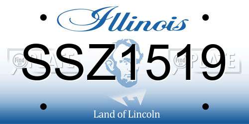 SSZ1519 Illinois License Plate