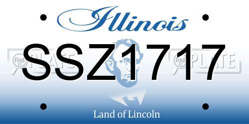 SSZ1717 Illinois License Plate