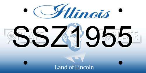 SSZ1955 Illinois License Plate