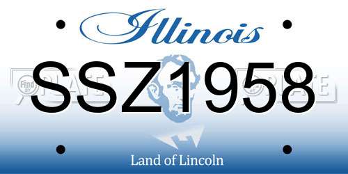SSZ1958 Illinois License Plate