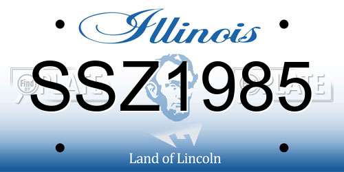 SSZ1985 Illinois License Plate