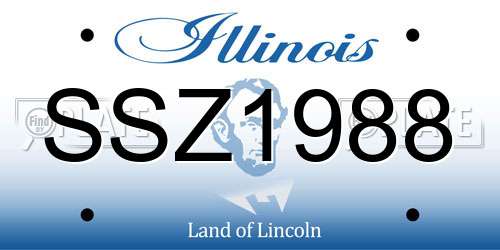 SSZ1988 Illinois License Plate