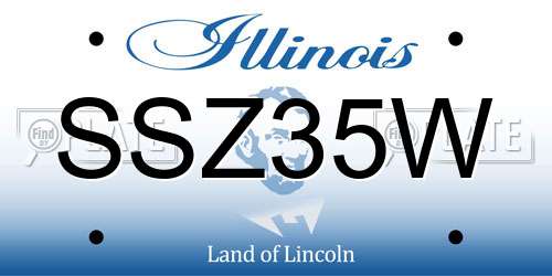 SSZ35W Illinois License Plate