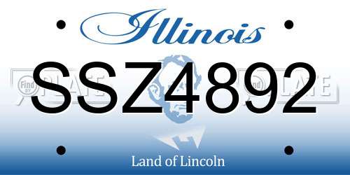 SSZ4892 Illinois License Plate
