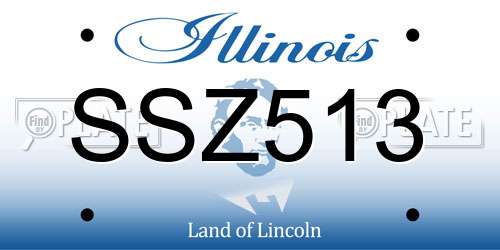 SSZ513 Illinois License Plate
