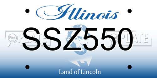 SSZ550 Illinois License Plate