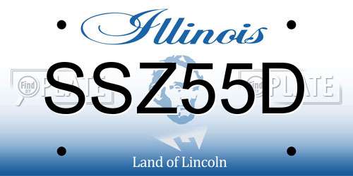 SSZ55D Illinois License Plate