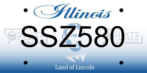 SSZ580 Illinois License Plate