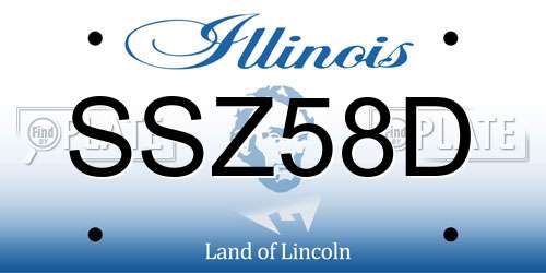 SSZ58D Illinois License Plate