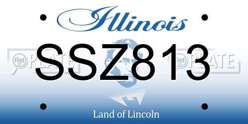 SSZ813 Illinois License Plate