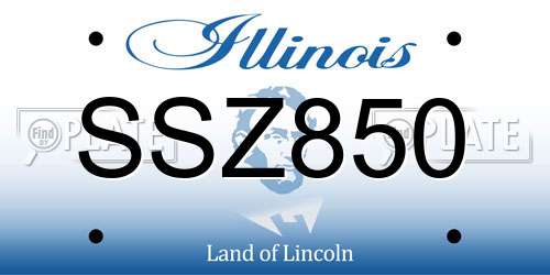 SSZ850 Illinois License Plate