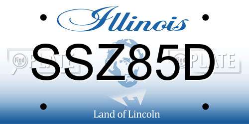 SSZ85D Illinois License Plate