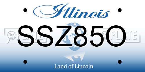 SSZ85O Illinois License Plate