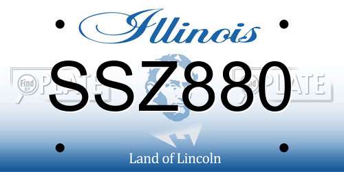 SSZ880 Illinois License Plate