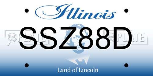 SSZ88D Illinois License Plate