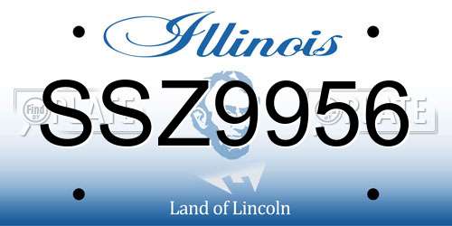 SSZ9956 Illinois License Plate