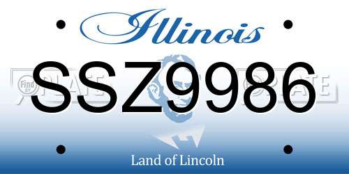 SSZ9986 Illinois License Plate