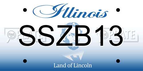 SSZB13 Illinois License Plate