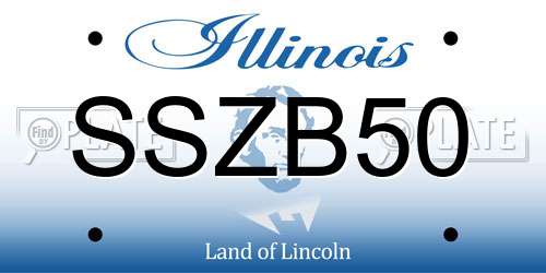 SSZB50 Illinois License Plate