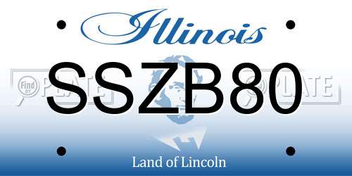 SSZB80 Illinois License Plate