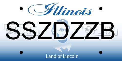 SSZDZZB Illinois License Plate