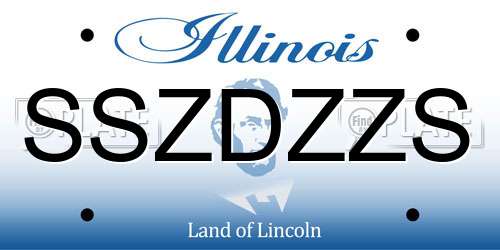 SSZDZZS Illinois License Plate