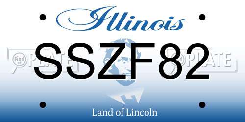 SSZF82 Illinois License Plate